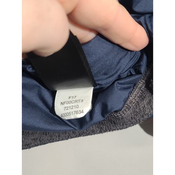 The North Face Quilted Sweater Fleece Hoodie Boy's Blue/Gray Size Small - Picture 7 of 7